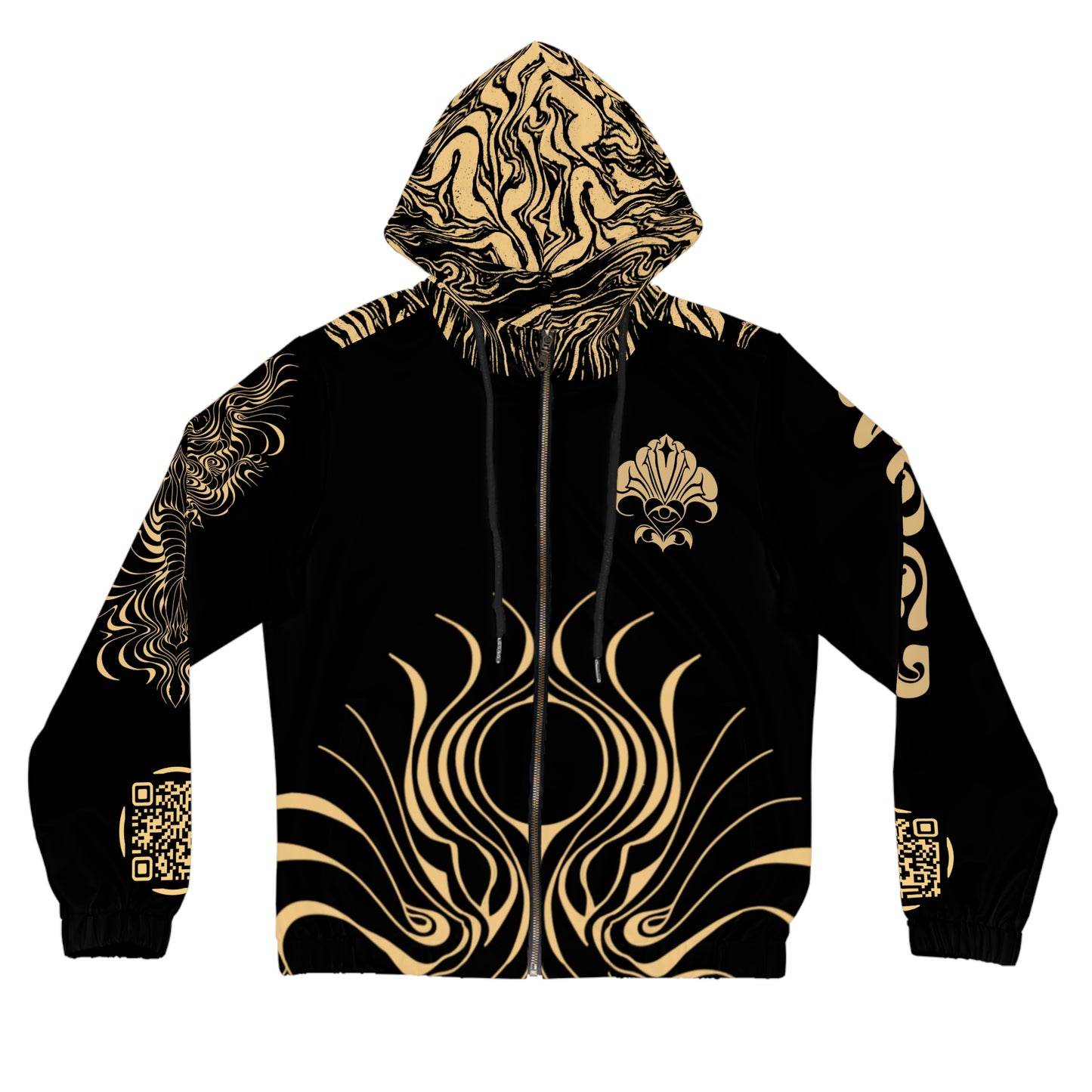 Artistic Women’s Full-Zip Hoodie - Stylish AOP, Boho Chic Outerwear, Perfect for Cozy Days, Festival Fashion, Unique Gift Idea