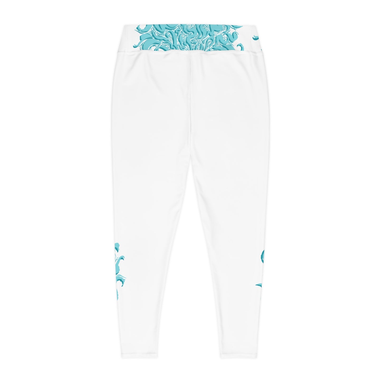 Artistic Plus Size Leggings, Ocean Waves Leggings, Comfortable Activewear, Trendy Plus Size Fashion, Gift for Her, Everyday Wear