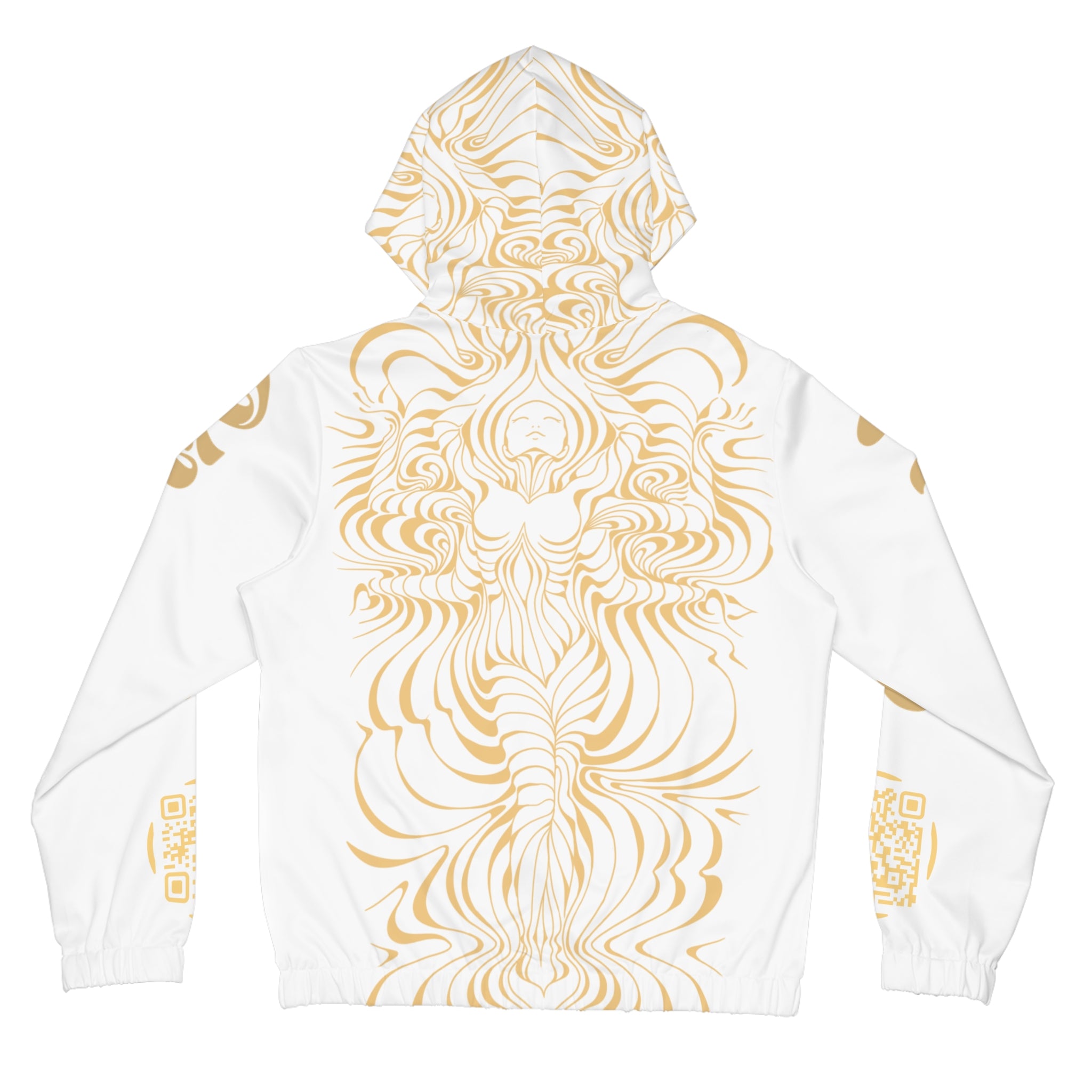 White Artistic Women’s Full-Zip Hoodie - Stylish AOP, Boho Chic Outerwear, Perfect for Cozy Days, Festival Fashion, Unique Gift Idea