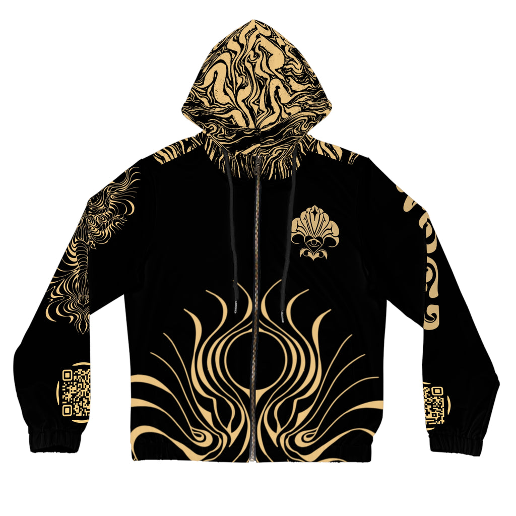 Artistic Women’s Full-Zip Hoodie - Stylish AOP, Boho Chic Outerwear, Perfect for Cozy Days, Festival Fashion, Unique Gift Idea